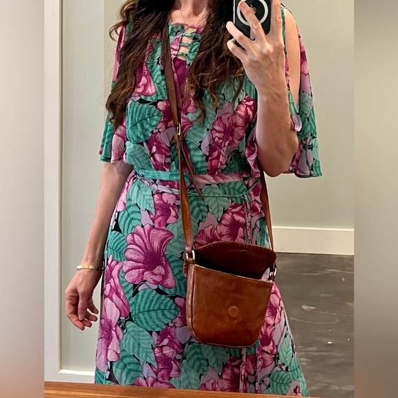 Anthropologie Leifnotes Green Floral Midi Dress - Picture 3 of 3